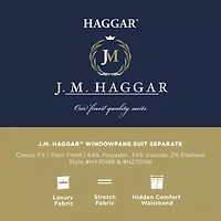 Haggar JMH Tailored Windowpane Mens Stretch Fabric Modern Fit Suit Jacket