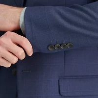Haggar JMH Tailored Windowpane Mens Stretch Fabric Classic Fit Suit Jacket