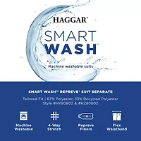 Haggar Smart Wash With Repreve Mens Stretch Fabric Slim Fit Flat Front Suit Pant