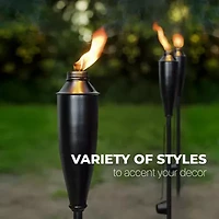 Deco Window Set Of 4 60" Outdoor 4-In-1 Convertible Backyard Patio Deck Table Top & Ground Installation Torch