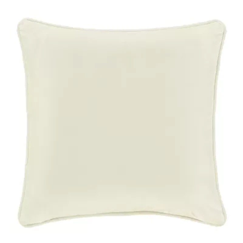 Queen Street Nicolas Winter White Embellished Square Throw Pillow
