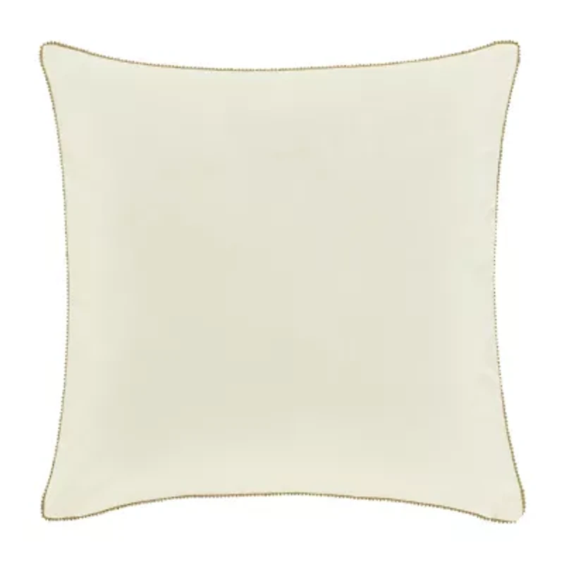 Queen Street Nicolas Winter White Embellished Square Throw Pillow