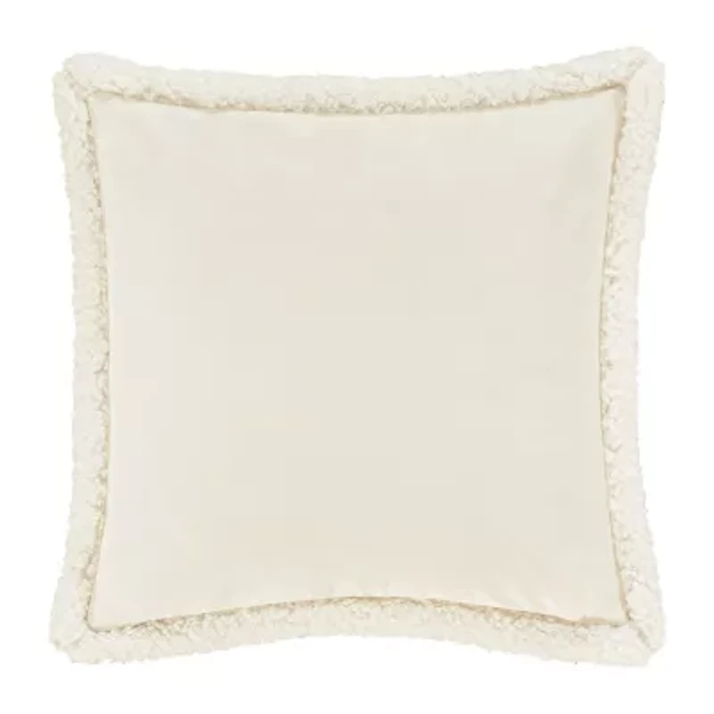 Queen Street Cozy Winter White Square Throw Pillow