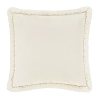 Queen Street Cozy Winter White Square Throw Pillow