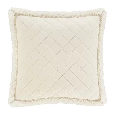 Queen Street Cozy Winter White Square Throw Pillow