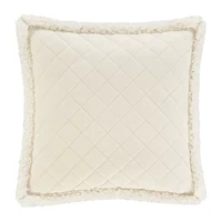 Queen Street Cozy Winter White Square Throw Pillow