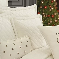Queen Street Cozy Winter White Square Throw Pillow