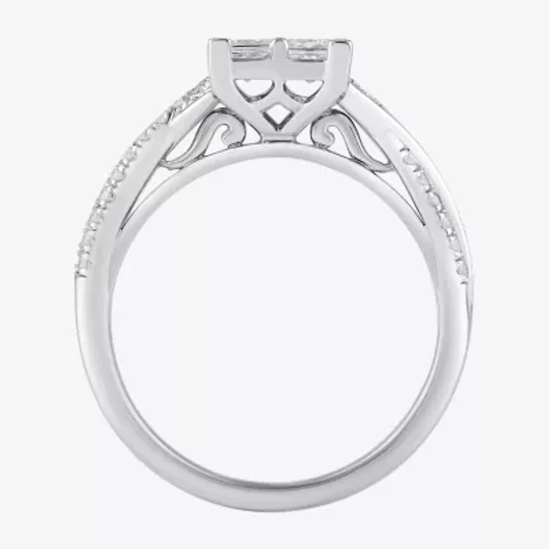 (G / I1) Womens 2 CT. T.W. Lab Grown White Diamond 14K Gold Round Engagement Ring