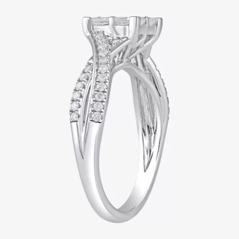 (G / I1) Womens 2 CT. T.W. Lab Grown White Diamond 14K Gold Round Engagement Ring