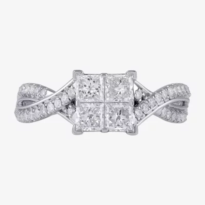 (G / I1) Womens 2 CT. T.W. Lab Grown White Diamond 14K Gold Round Engagement Ring