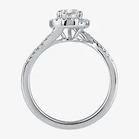 G / I1) Womens /2 CT. T.W. Lab Grown White Diamond 10K Gold Oval Halo Engagement Ring