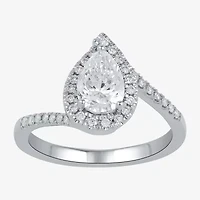 G / I1) Womens /2 CT. T.W. Lab Grown White Diamond 10K Gold Oval Halo Engagement Ring