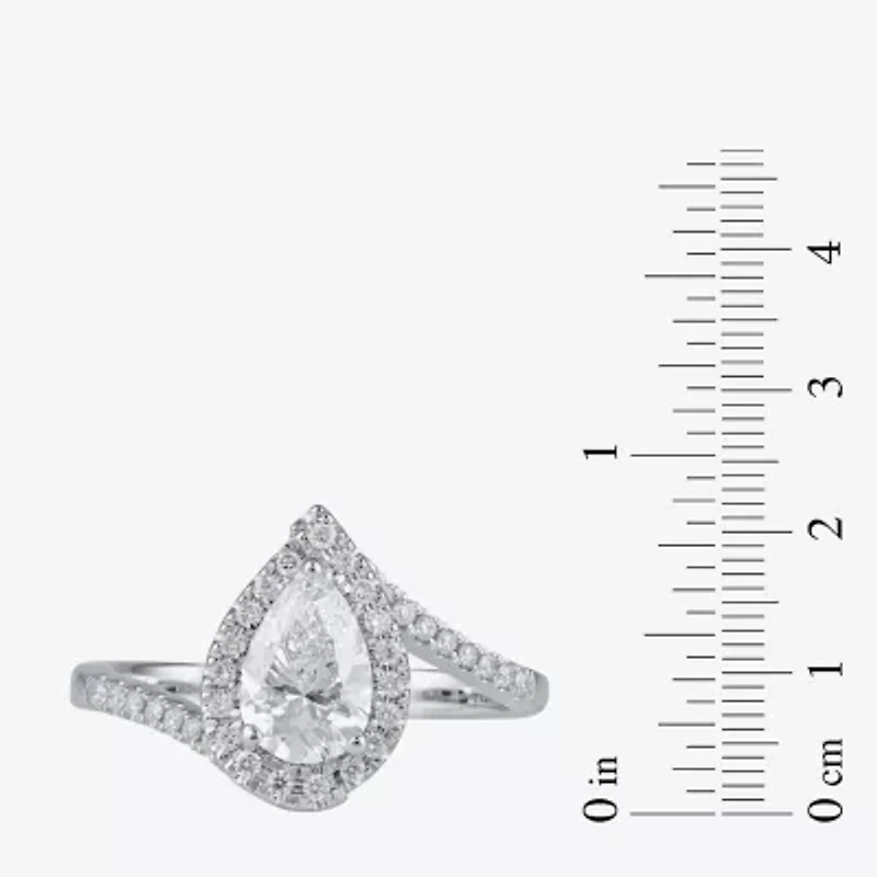 G / I1) Womens /2 CT. T.W. Lab Grown White Diamond 10K Gold Oval Halo Engagement Ring