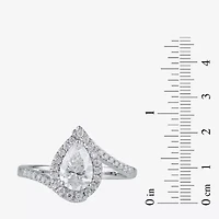 G / I1) Womens /2 CT. T.W. Lab Grown White Diamond 10K Gold Oval Halo Engagement Ring