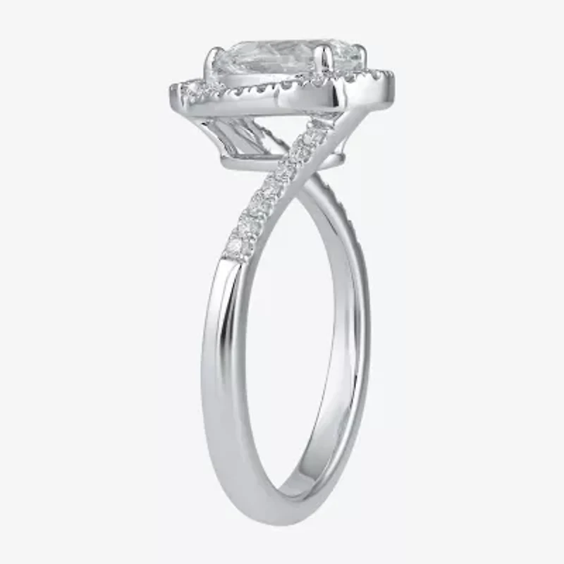G / I1) Womens /2 CT. T.W. Lab Grown White Diamond 10K Gold Oval Halo Engagement Ring