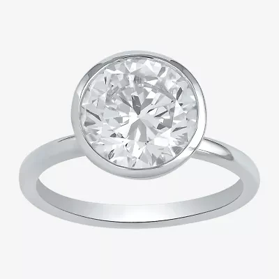 (F / Si1) Womens 3 CT. Lab Grown White Diamond 10K Gold Round Solitaire Engagement Ring