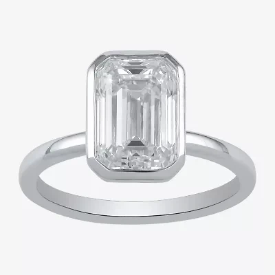F / Si1) Womens 3 CT. Lab Grown White Diamond 10K Gold Solitaire Engagement Ring