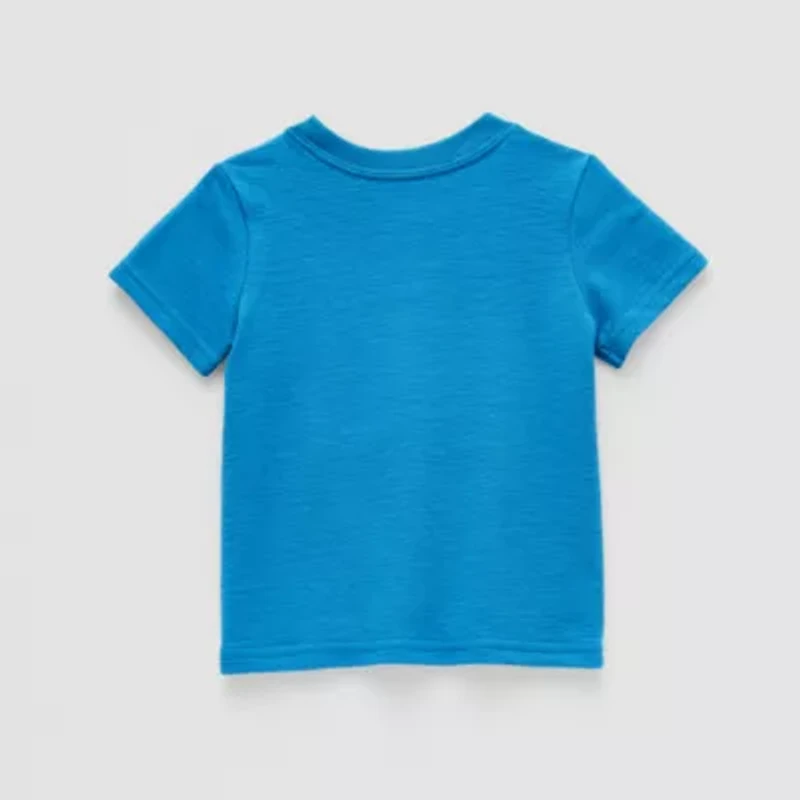 Okie Dokie Baby Boys Crew Neck Short Sleeve Embroidered T-Shirt