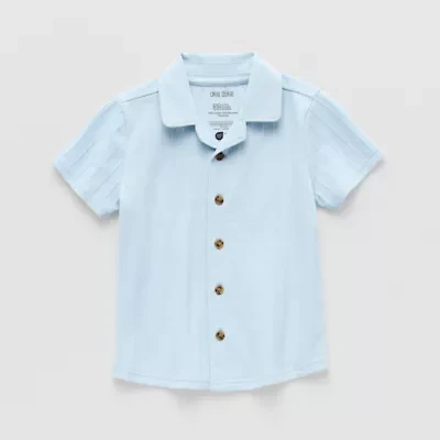 Okie Dokie Toddler & Little Boys Short Sleeve Regular Fit Button-Down Shirt