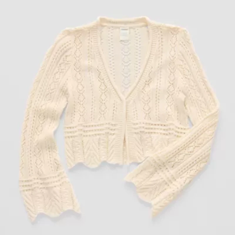 Thereabouts Little & Big Kid Girls Long Sleeve Tie Cardigan