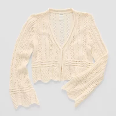 Thereabouts Little & Big Kid Girls Long Sleeve Tie Cardigan