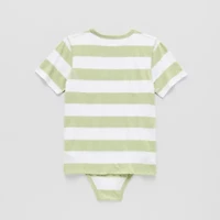 Thereabouts Little & Big Kid Boys Bodysuit Closure Easy-on + Easy-off Adaptive Crew Neck Short Sleeve Bodysuit