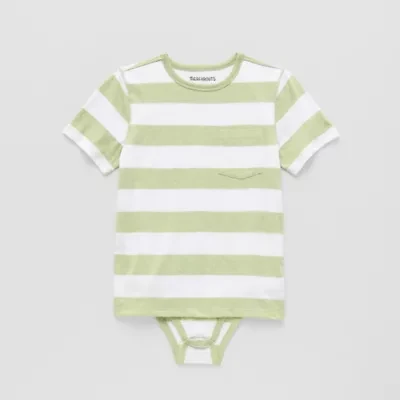 Thereabouts Little & Big Kid Boys Bodysuit Closure Easy-on + Easy-off Adaptive Crew Neck Short Sleeve Bodysuit