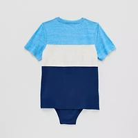 Thereabouts Little & Big Kid Boys Bodysuit Closure Easy-on + Easy-off Adaptive Crew Neck Short Sleeve