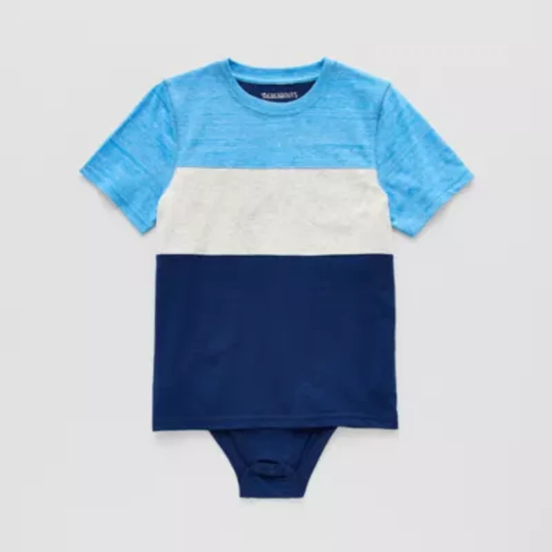 Thereabouts Little & Big Kid Boys Bodysuit Closure Easy-on + Easy-off Adaptive Crew Neck Short Sleeve
