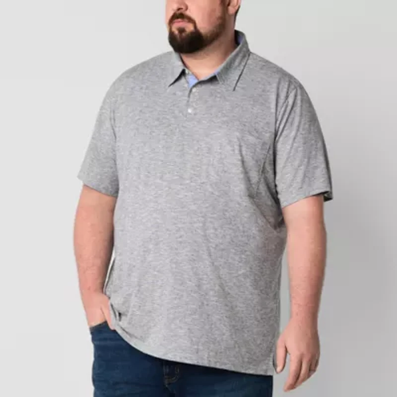 St. John's Bay Sueded Jersey Big and Tall Mens Classic Fit Short Sleeve Polo Shirt