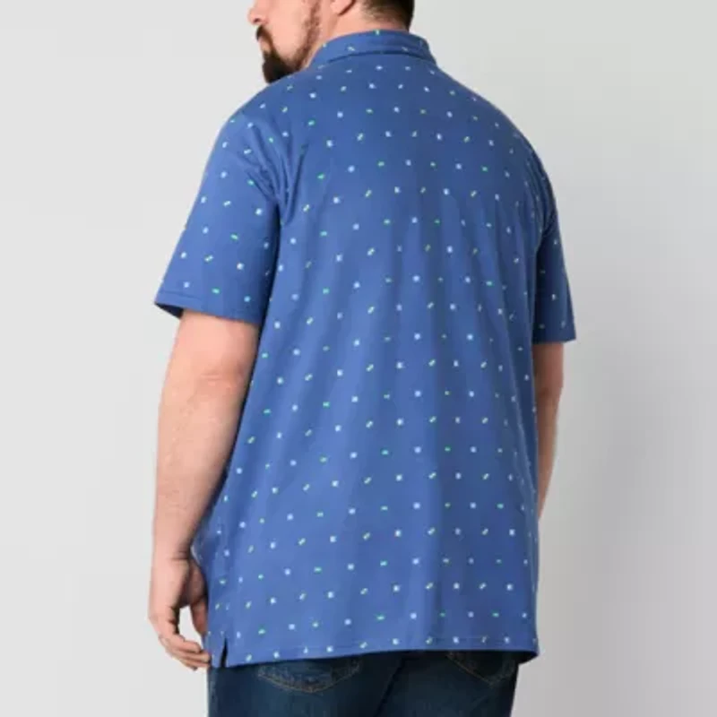 St. John's Bay Sueded Jersey Big and Tall Mens Classic Fit Short Sleeve Polo Shirt