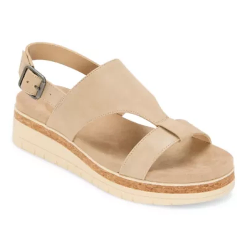 St. John's Bay Womens Stanvick Slingback Strap Flat Sandals
