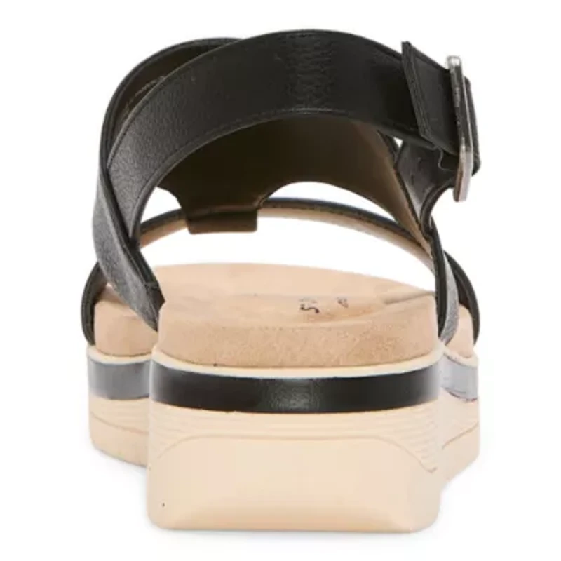 St. John's Bay Cloudsteppers Womens Stanvick Slingback Strap Flat Sandals