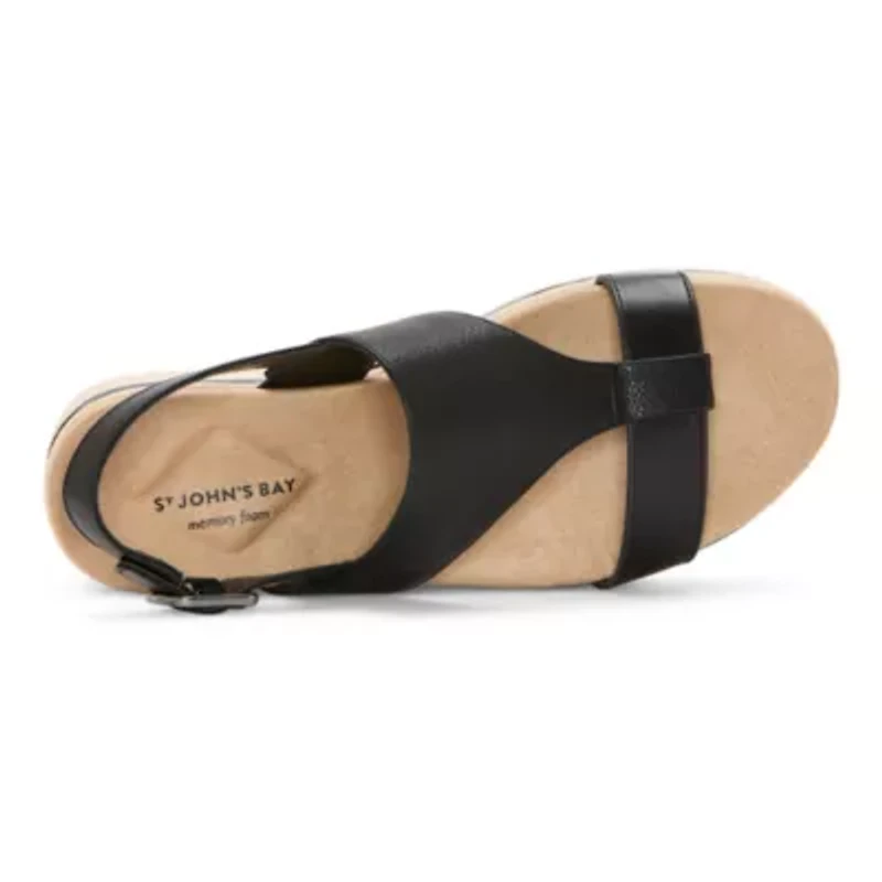 St. John's Bay Cloudsteppers Womens Stanvick Slingback Strap Flat Sandals
