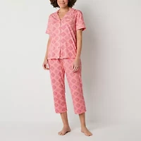 Liz Claiborne Womens Short Sleeve 2-pc. Pajama Sets