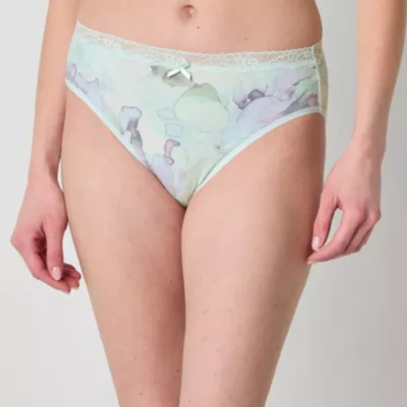 Ambrielle Cotton Womens Average + Full Figure High Cut Panty