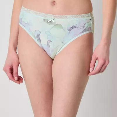Ambrielle Cotton Womens Average + Full Figure High Cut Panty