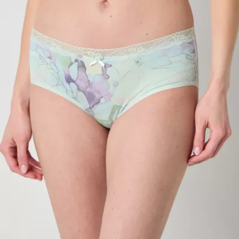 Ambrielle Cotton Womens Average + Full Figure Hipster Panty 364246