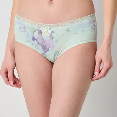 Ambrielle Cotton Womens Average + Full Figure Hipster Panty 364246