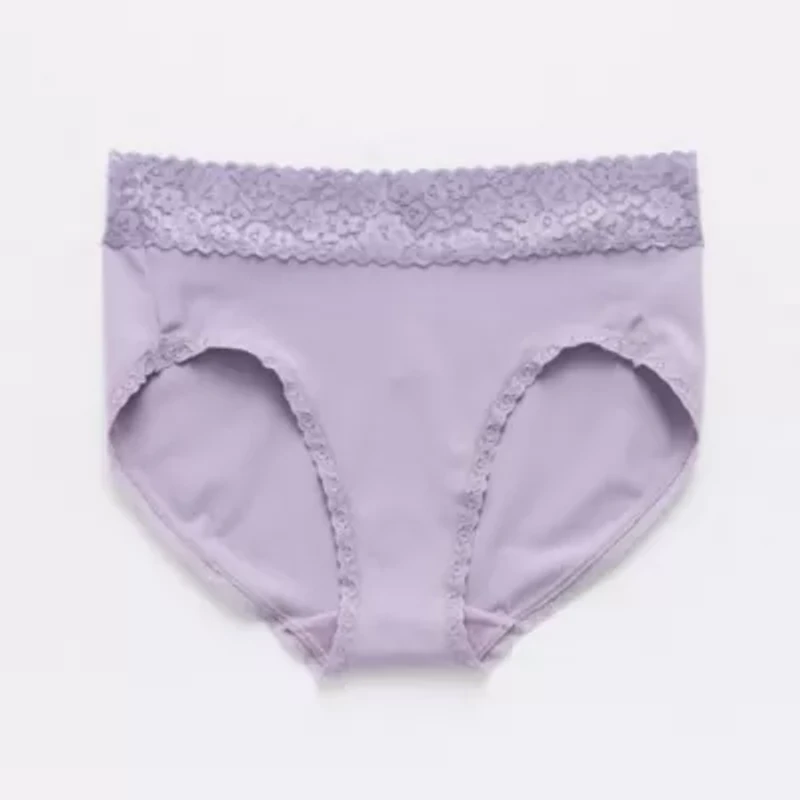 Ambrielle Everyday High Cut With Lace Trim Panty