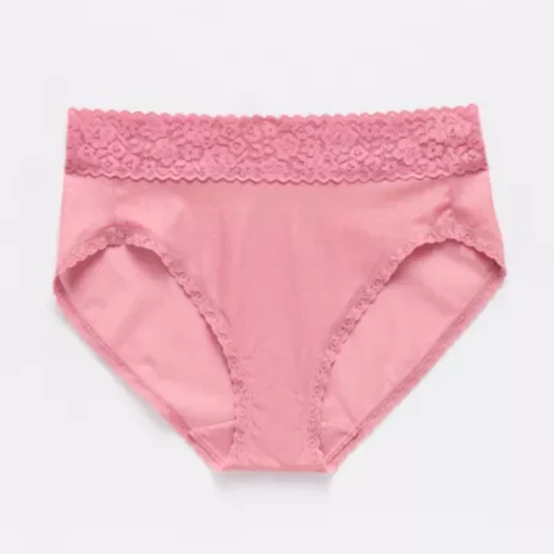 Ambrielle Everyday High Cut With Lace Trim Panty