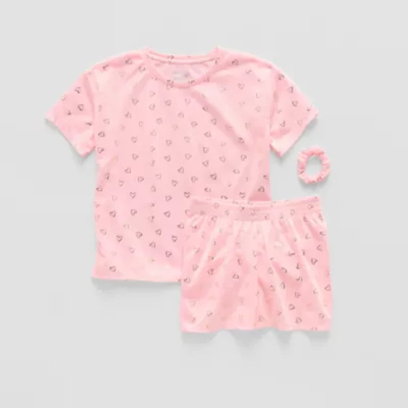 Sleep On It Little & Big Kid Girls Crew Neck Short Sleeve 2-pc. Pajama Sets