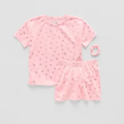Sleep On It Little & Big Kid Girls Crew Neck Short Sleeve 2-pc. Pajama Sets