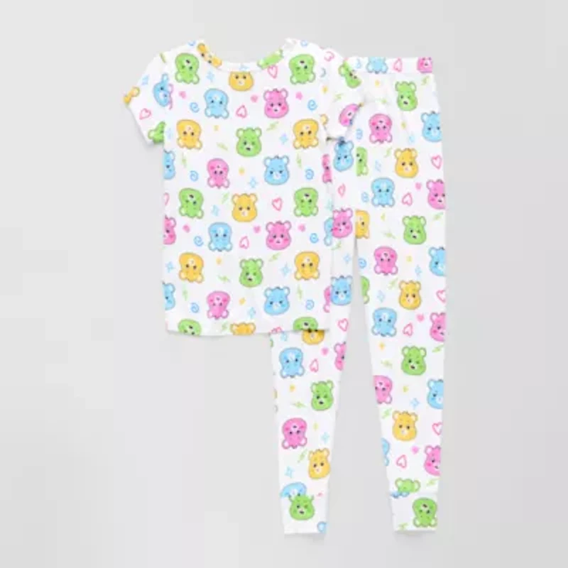 Little & Big Kid Girls Care Bears Crew Neck Short Sleeve 2-pc. Pajama Sets