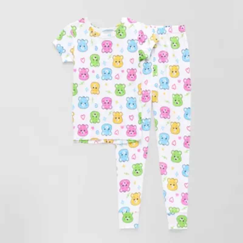 Little & Big Kid Girls Care Bears Crew Neck Short Sleeve 2-pc. Pajama Sets