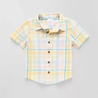 Okie Dokie Toddler & Little Boys Short Sleeve Regular Fit Button-Down Shirt