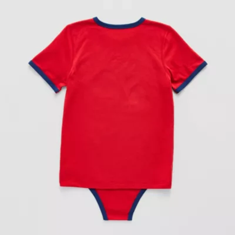 Thereabouts Little & Big Kid Boys Bodysuit Closure Easy-on + Easy-off Adaptive Crew Neck Short Sleeve Bodysuit