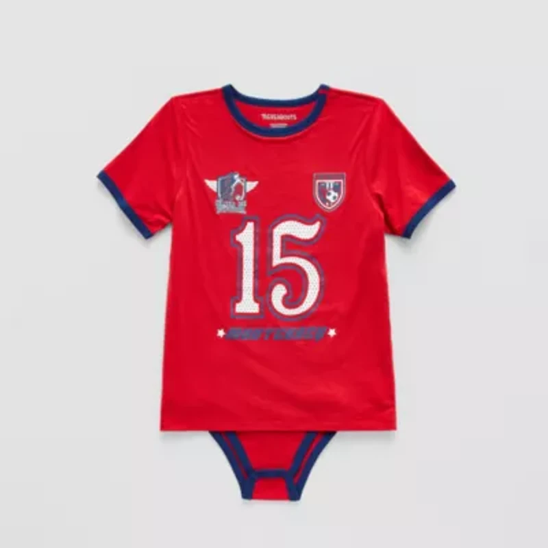 Thereabouts Little & Big Kid Boys Bodysuit Closure Easy-on + Easy-off Adaptive Crew Neck Short Sleeve Bodysuit