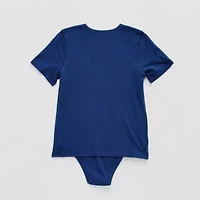 Thereabouts Little & Big Kid Boys Bodysuit Closure Easy-on + Easy-off Adaptive Crew Neck Short Sleeve
