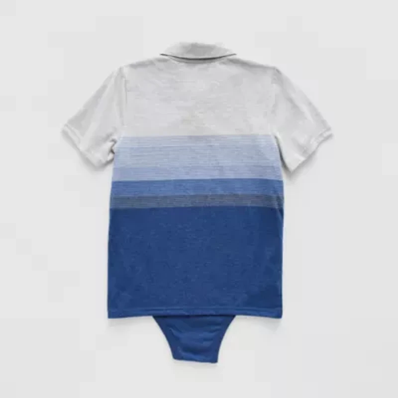 Thereabouts Little & Big Kid Boys Bodysuit Closure Easy-on + Easy-off Adaptive Short Sleeve